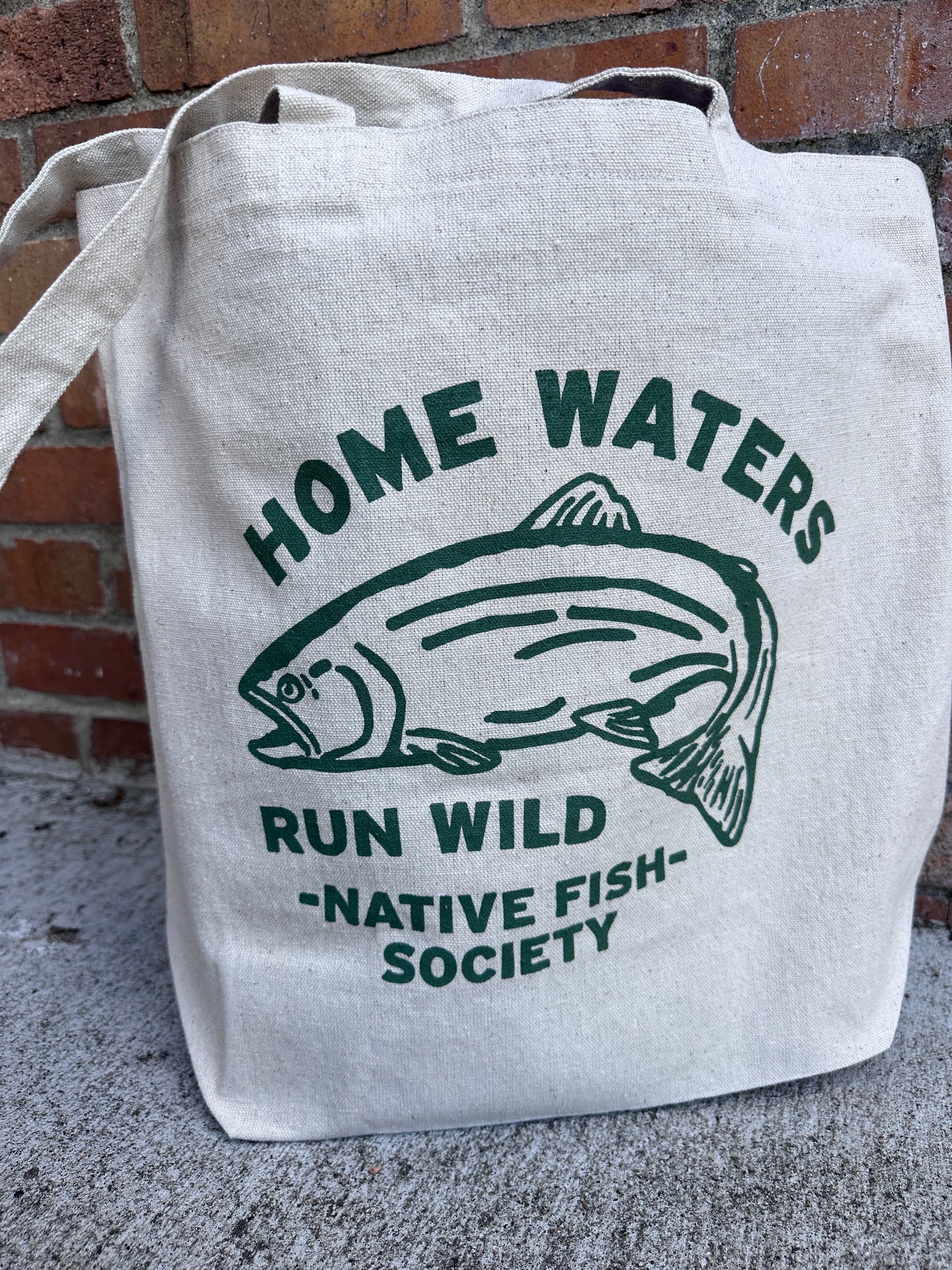 Home Waters Run Wild Reusable Tote Bag