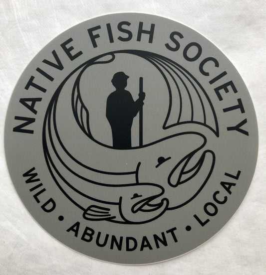 Native Fish Society Logo Sticker - Grey