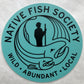 Native Fish Society Logo Sticker - Turquoise