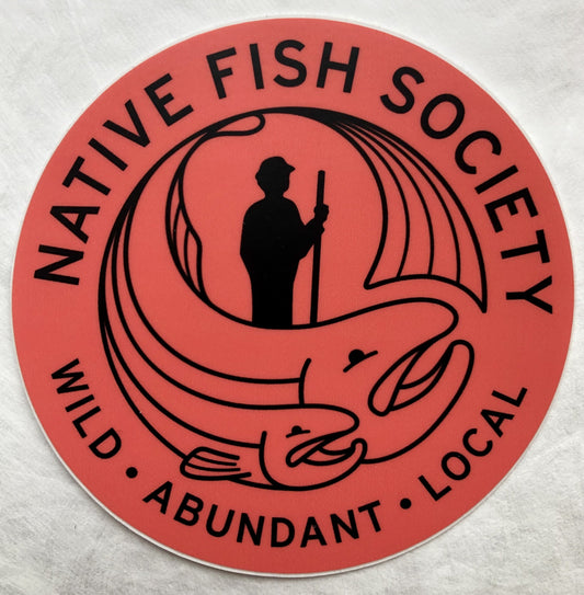 Native Fish Society Logo Sticker - Coral